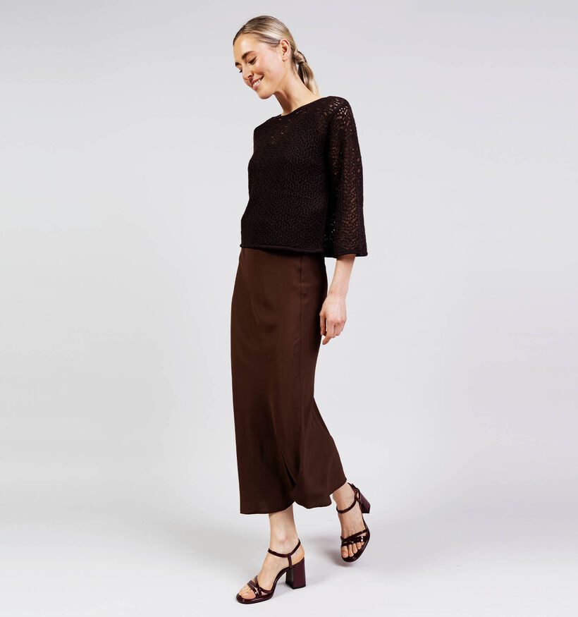 Pieces Franan Ankle Skirt Donkerbruine Rok voor dames (374930)