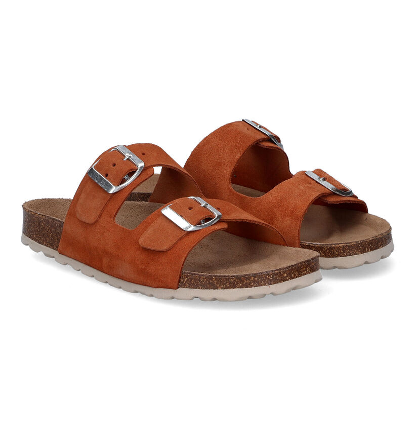 Signatur Cognac Slippers in daim (306240)