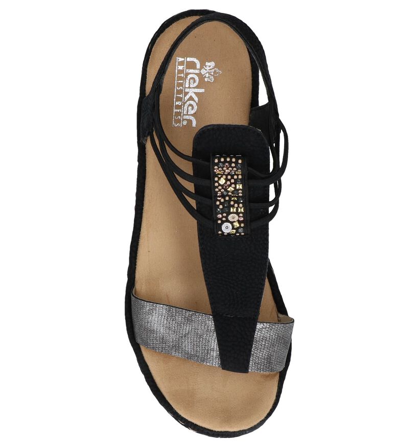 Zwarte Geklede Sandalen Rieker in kunstleer (251659)