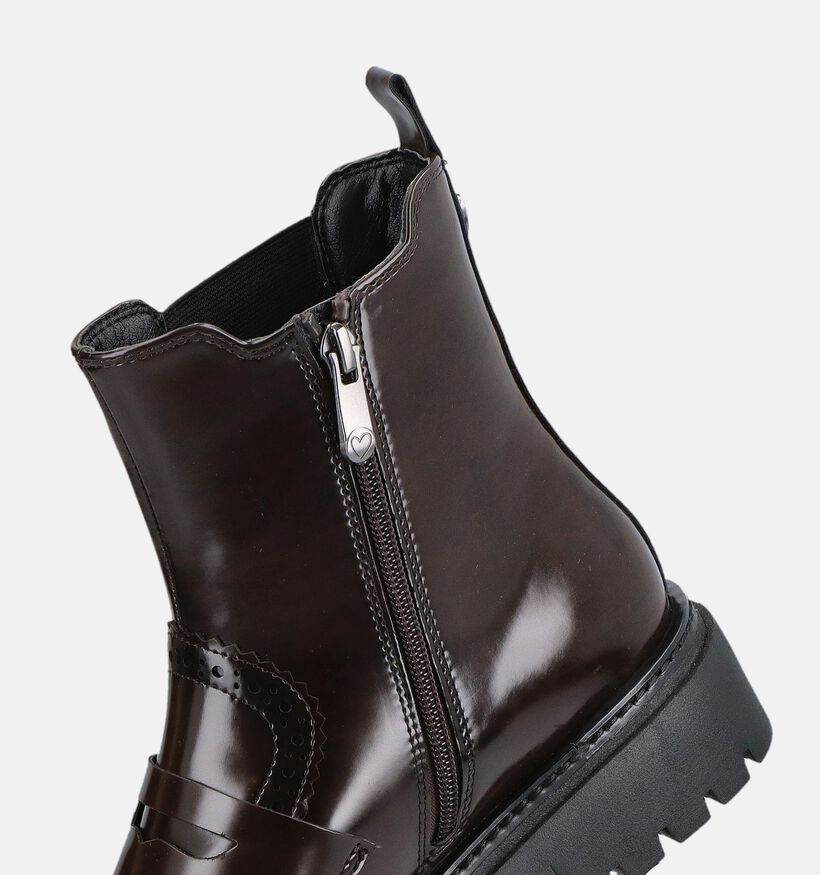 Marco Tozzi Bottines Chelsea en Brun fonc&eacute; pour femmes (379034)