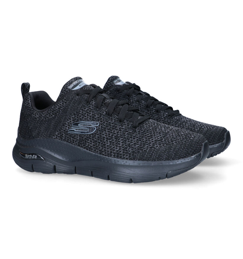 Skechers Arch Fit Paradyme Baskets en Noir pour hommes (323086)