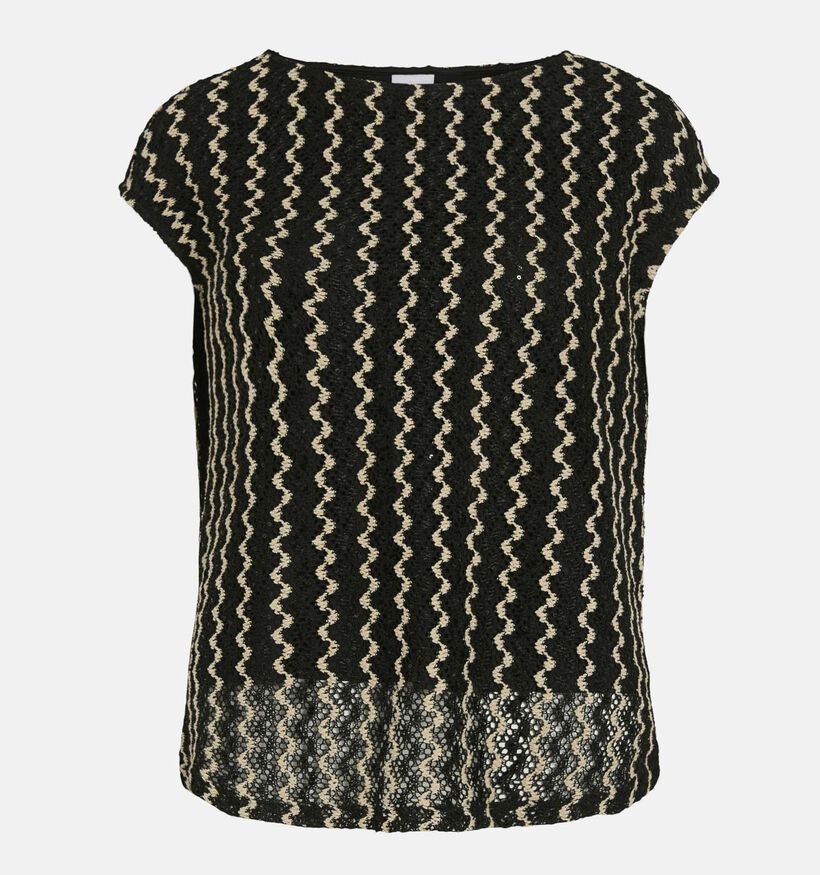Vila Ellen Zwarte T-shirt met korte mouw voor dames (369495)