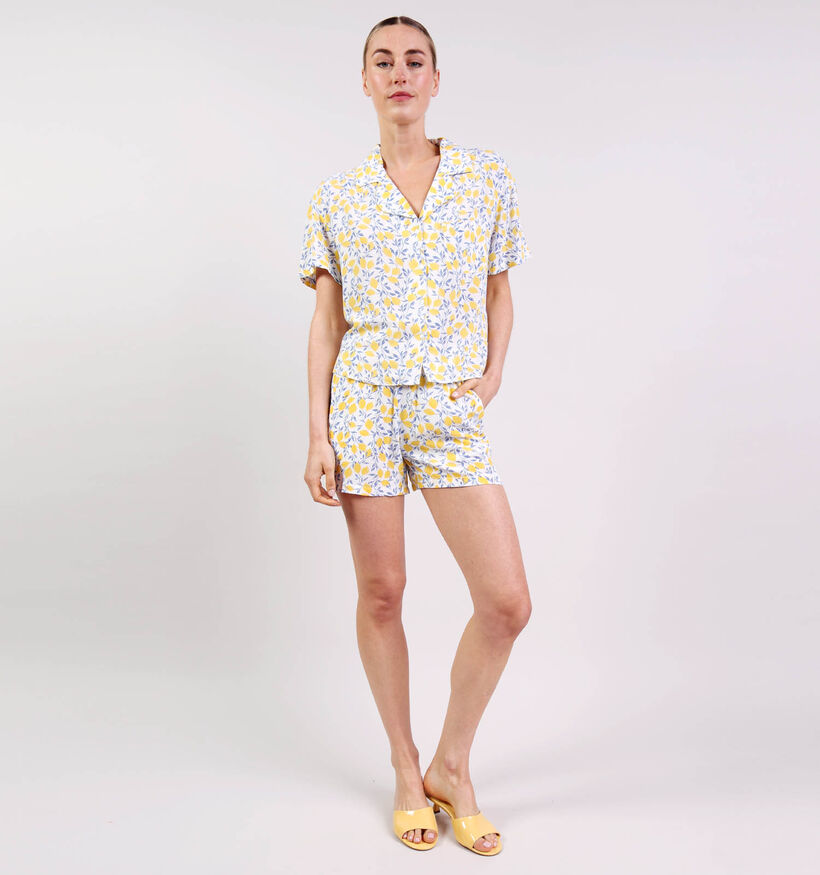 Pieces Barri 2/4 Gele Blouse met Bloemenprint voor dames (369213)