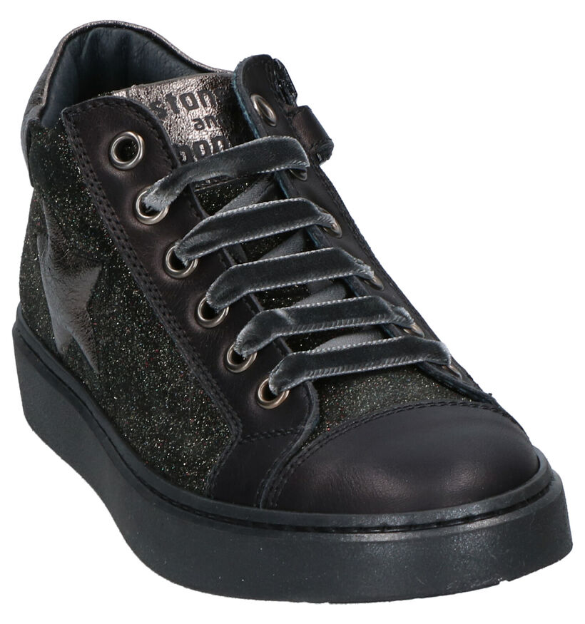 STONES and BONES Isabe Chaussures hautes en Noir en cuir (255506)
