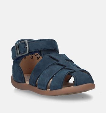 Pom d'Api Chaussons bébé Cognac/Bleu