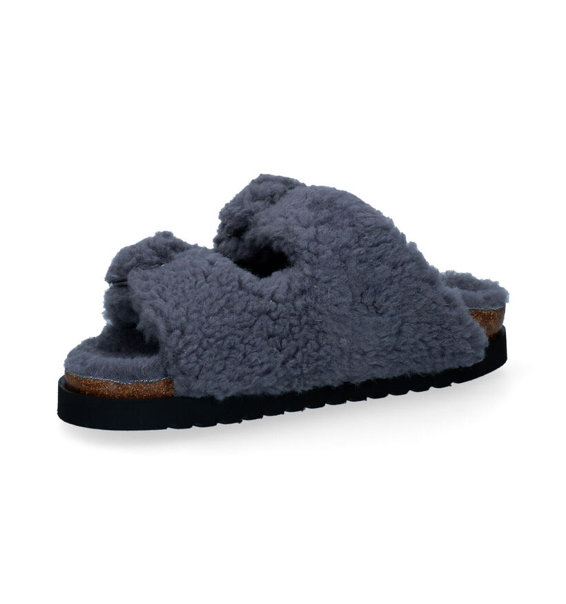 Gabor Grijze Slippers in wol (300236)