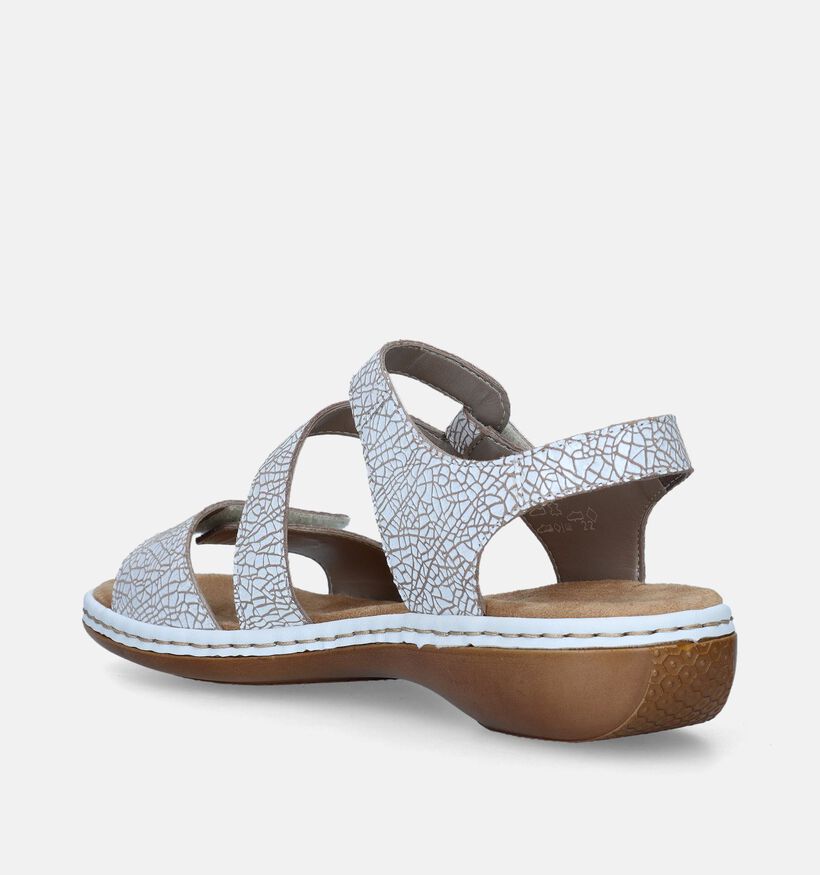 Rieker Witte Platte sandalen voor dames (339131)