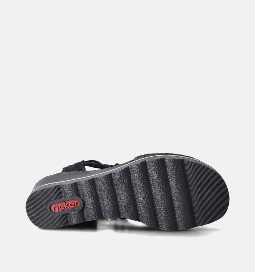 Rieker Zwarte Sandalen met Sleehak voor dames (354957)