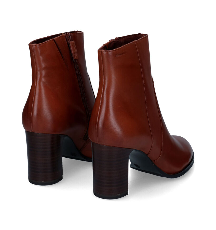 Tamaris Bottines à talons en Cognac en cuir (315444)