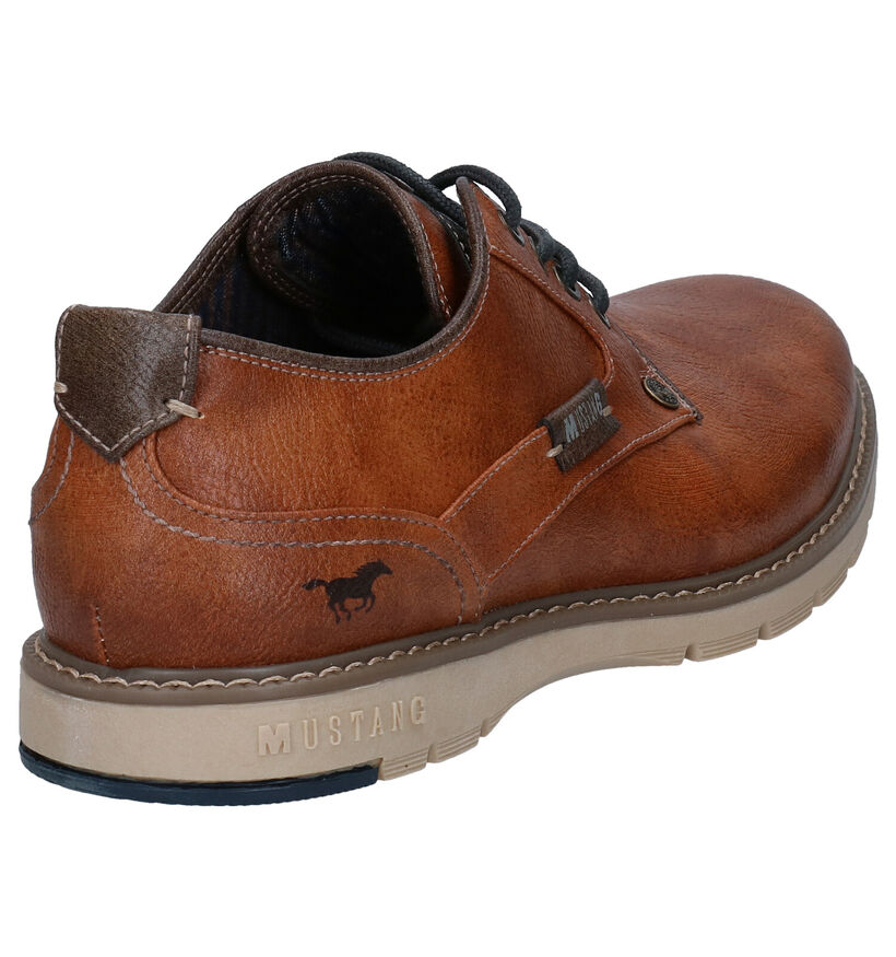 Mustang Cognac Veterschoenen in kunstleer (277290)