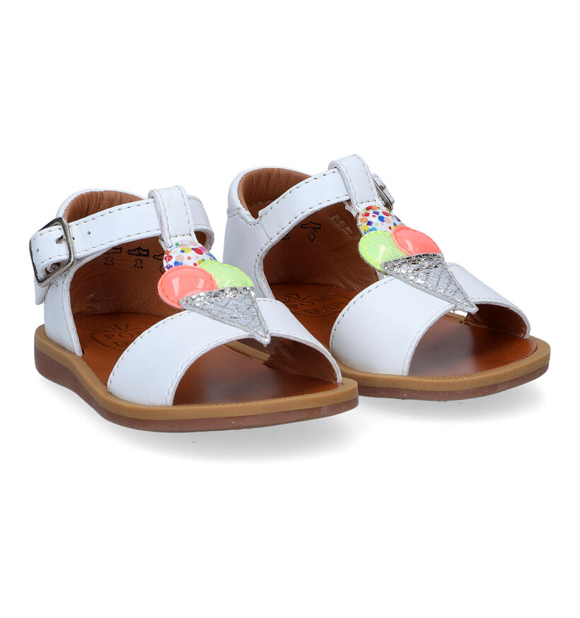 Pom d'Api Poppy Ice Cream Sandales en Blanc en cuir (304772)