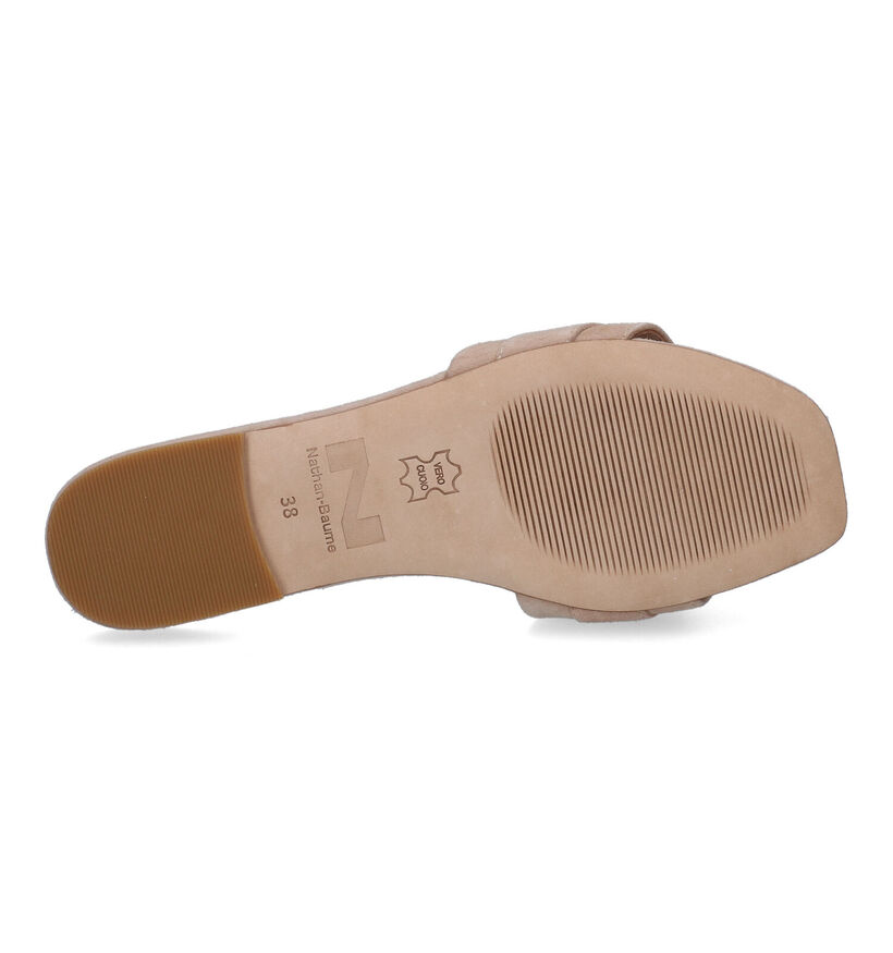 Nathan-Baume Nu-pieds plates en Beige en daim (308382)