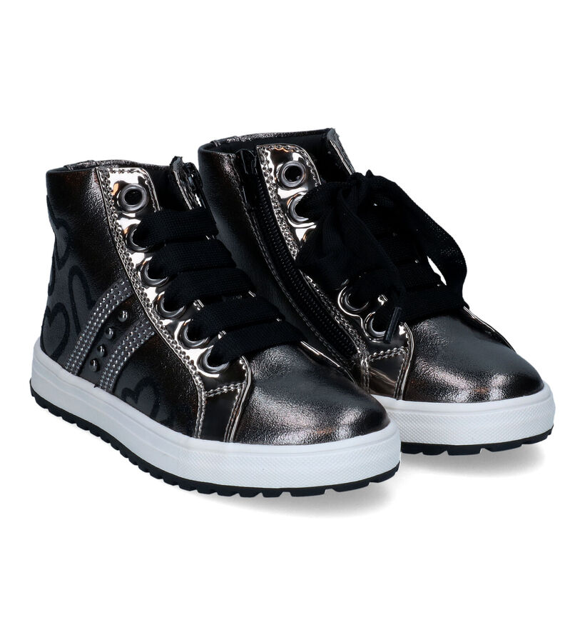 Asso Zilveren Sneakers in kunstleer (316201)