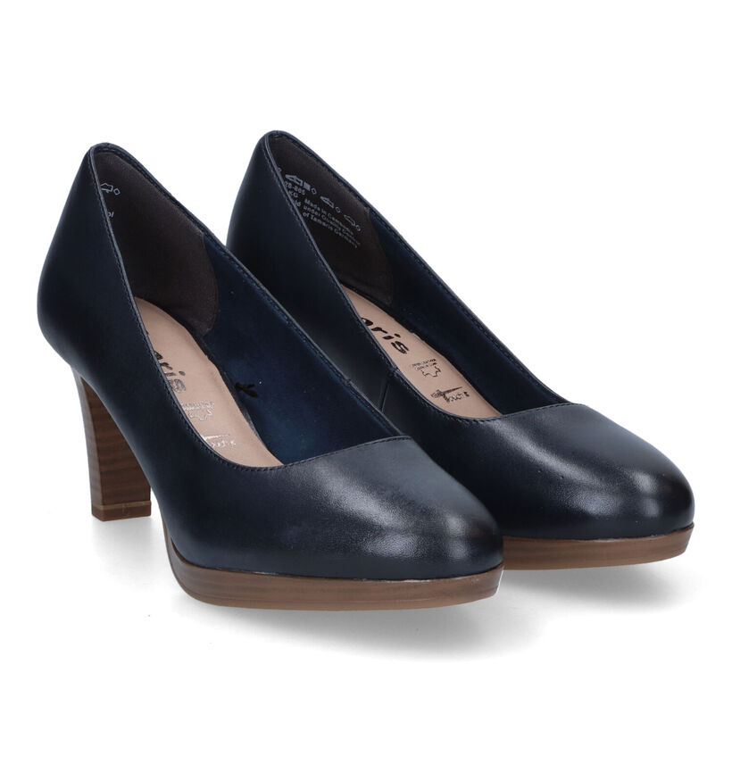 Tamaris Blauwe Pumps in leer (317822)