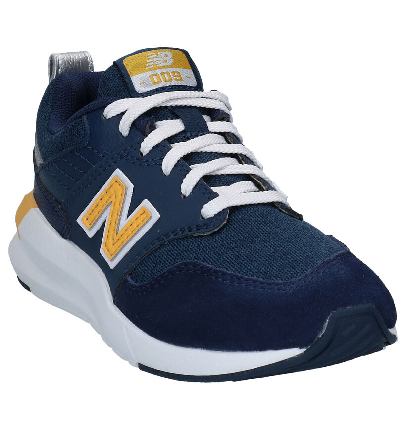 New Balance YS009 Baskets en Bleu en simili cuir (276829)