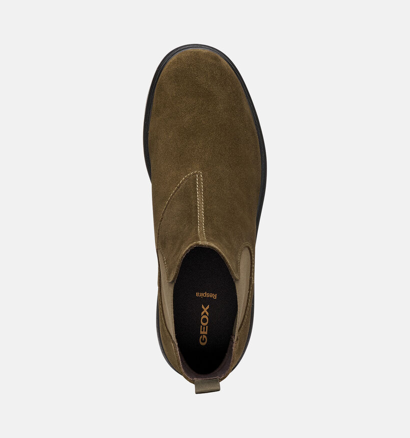 Geox Bottines Chelsea en Vert pour hommes (376344) - pour semelles orthop&eacute;diques