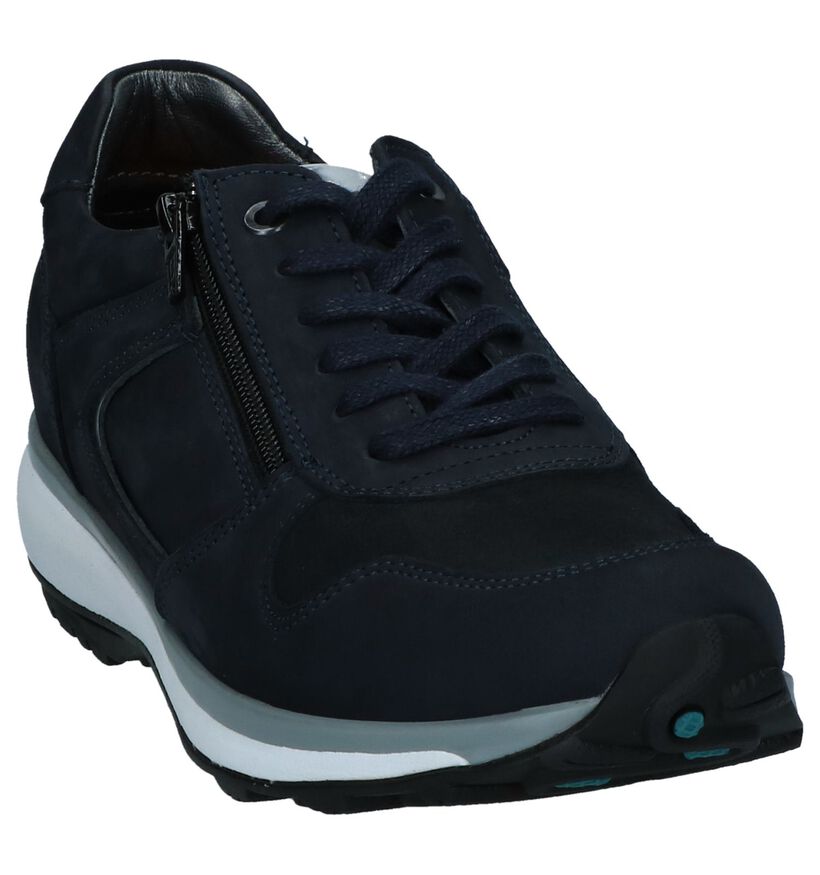 Donkerblauwe Veterschoenen Xsensible Stretchwalker Jersey GX in nubuck (253671)