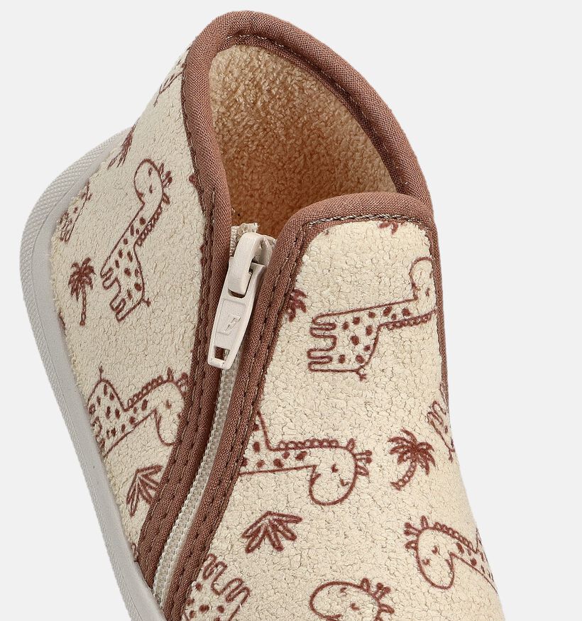 Milo & Mila Giraffe Beige/Bruine Pantoffels voor meisjes (374938) - geschikt voor steunzolen