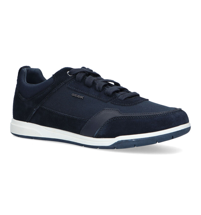 Geox Spherica Blauwe Veterschoenen in daim (326719)