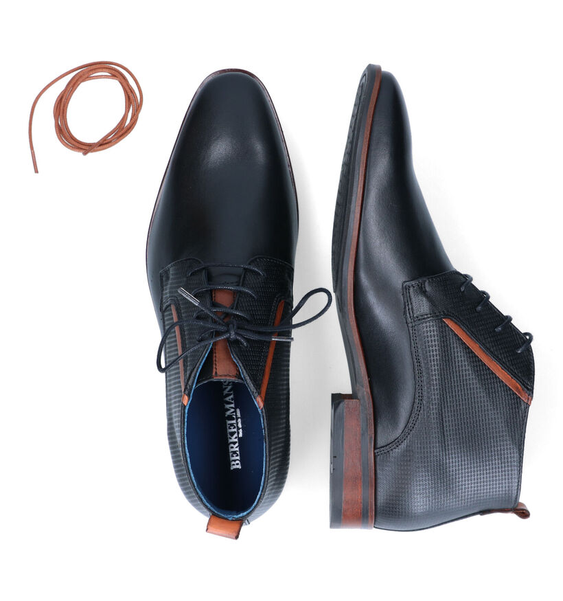 Berkelmans Estoril Chaussures habillées en Noir pour hommes (320956) - pour semelles orthopédiques