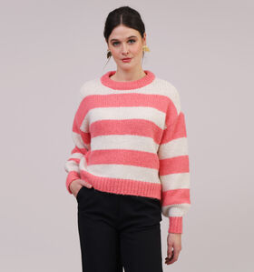 Vero Moda Newwine Pull rayé en Rose (327214)