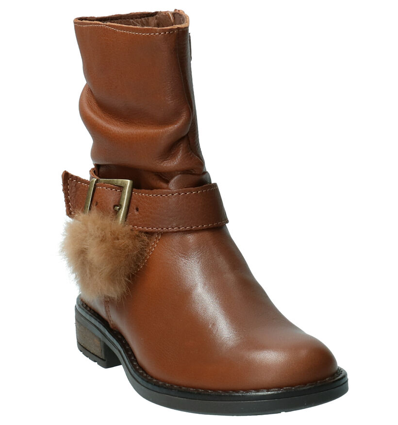 Milo & Mila Joy Cognac Laarzen in leer (257721)