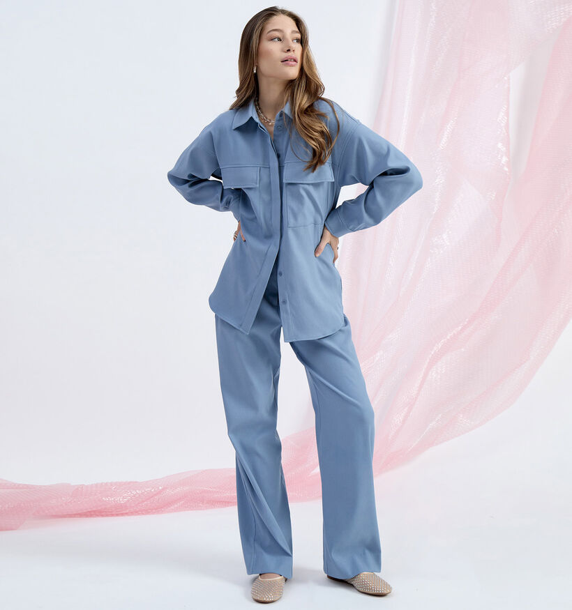 Minus Livina Chemise oversized en Bleu pour femmes (352008)