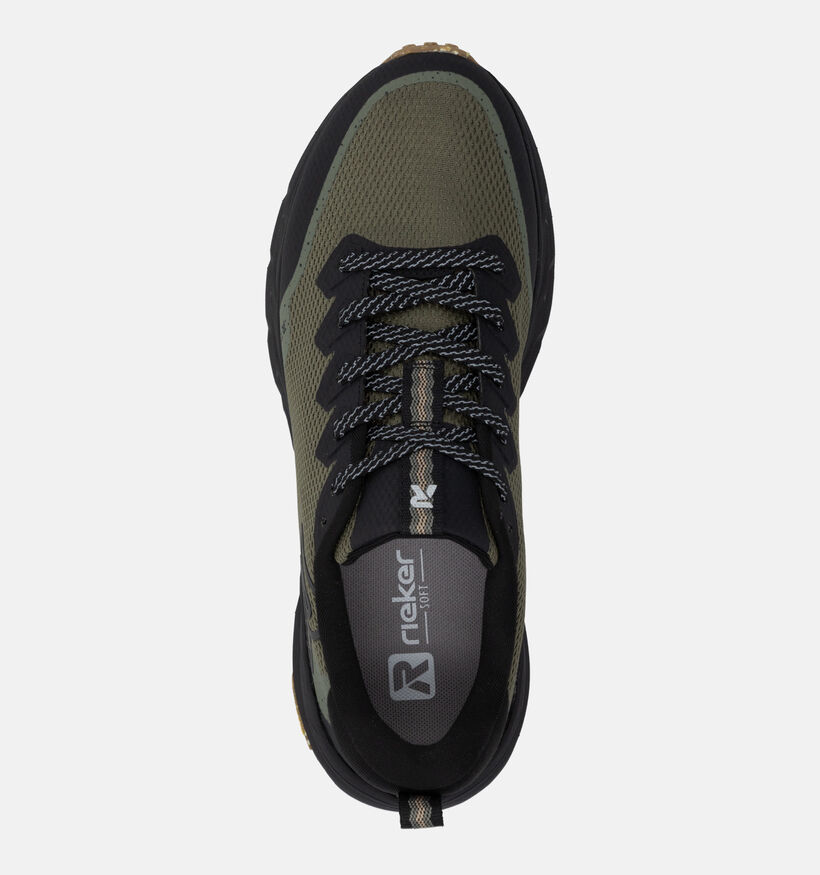 Rieker Zwarte/Kakigroene Sneakers voor heren (376514) - geschikt voor steunzolen