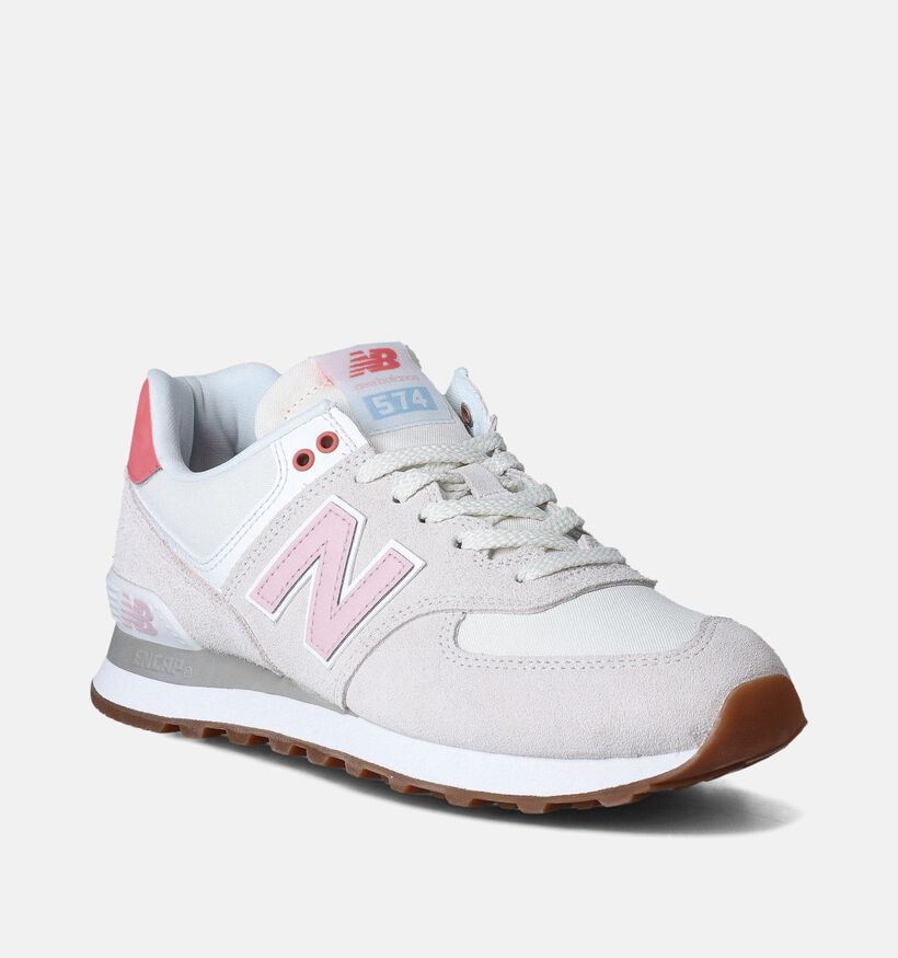 New Balance WL 574 Witte Sneakers voor dames (353324) - geschikt voor steunzolen