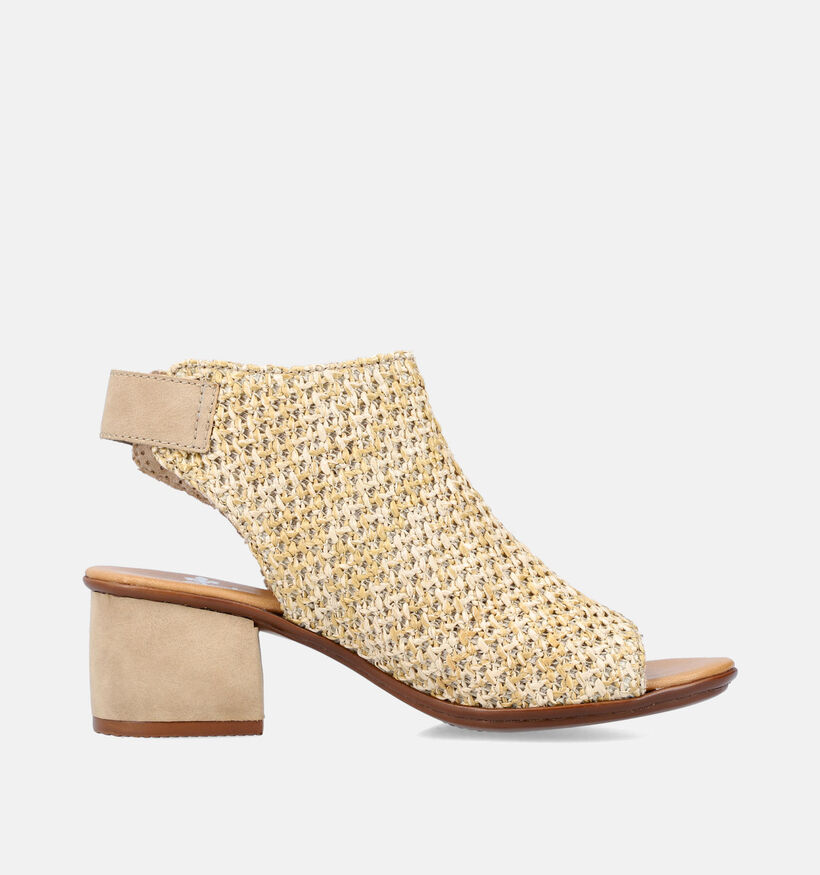 Rieker Sandales avec talon en Beige pour femmes (354955)