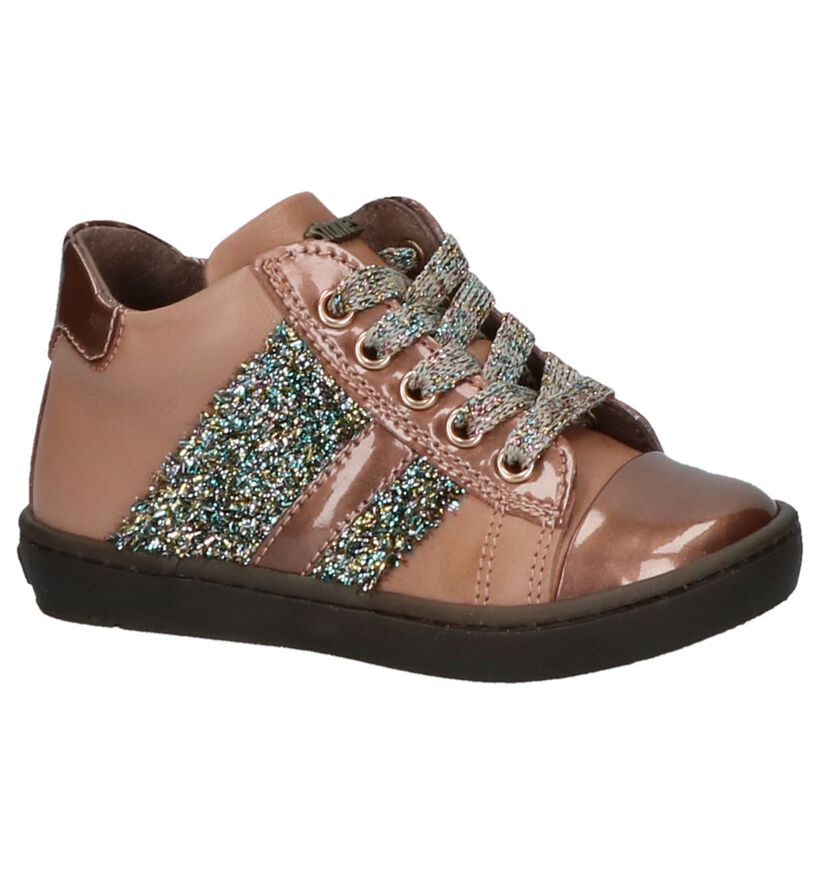 STONES and BONES Chaussures hautes en Rose foncé en cuir (223372)