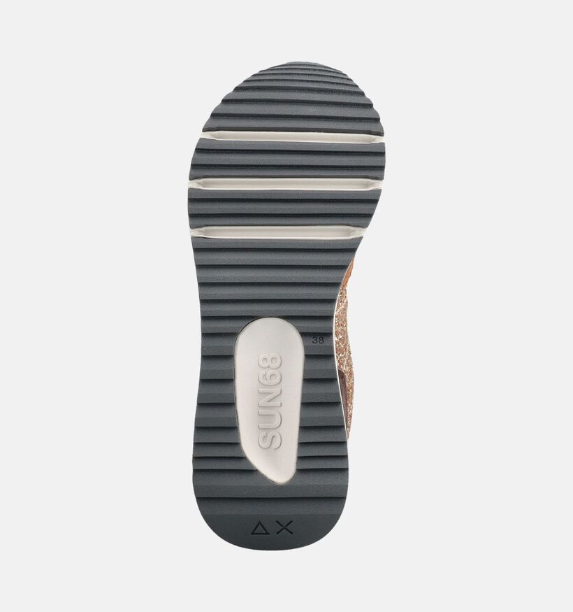 Sun68 Big Stargirl Glitter Bruine/Gouden Veterschoenen voor dames (379720) - geschikt voor steunzolen