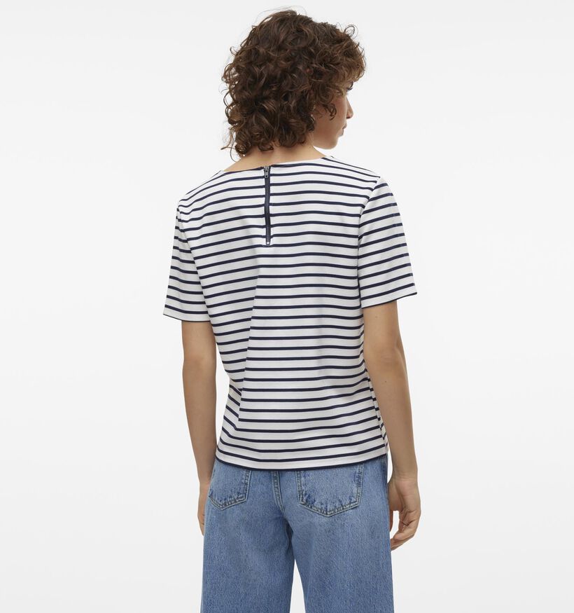 Vero Moda Abby Wit Gestreept T-shirt voor dames (352197)