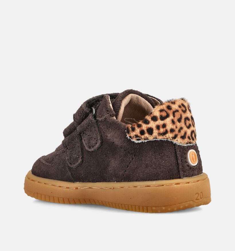 Shoesme Donkerbruine Babysneakers voor meisjes (380792) - geschikt voor steunzolen