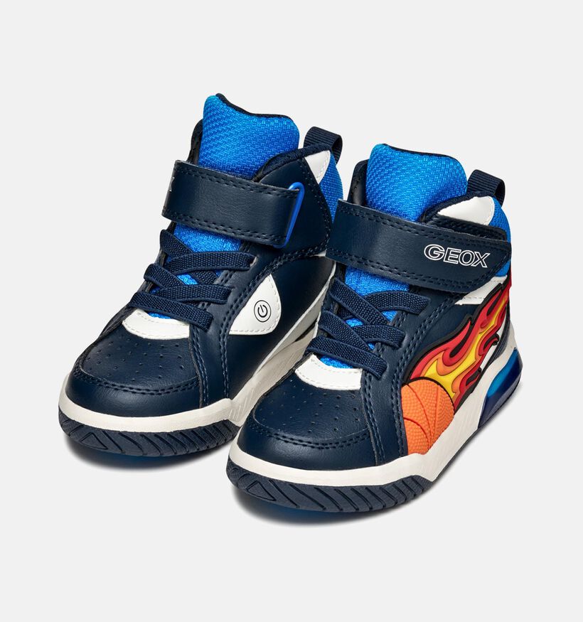 Geox Inek Basketball Chaussures hautes en Bleu pour garçons (360366)