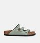 Birkenstock Florida Fresh Nubuk Leather Nu-pieds plates en Vert pour femmes (368217)