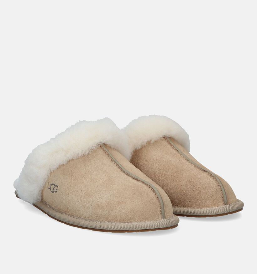 UGG Scuffette Pantoufles en laine en Beige pour femmes (329282)