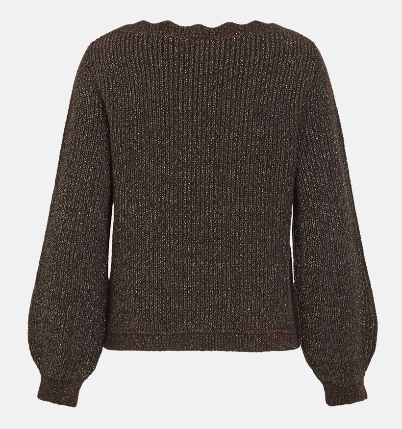 Vila Cutie Scallop Boatneck Bruine Trui voor dames (378492)
