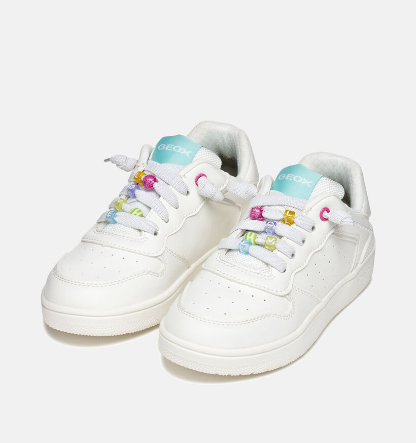 Geox Washiba Baskets basses en Blanc pour filles (368417) - pour semelles orthop&eacute;diques