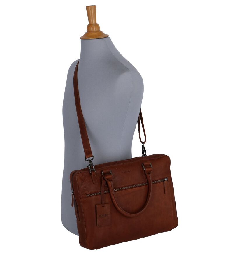 Cognac Laptoptas Burkely Antique Avery in leer (249367)