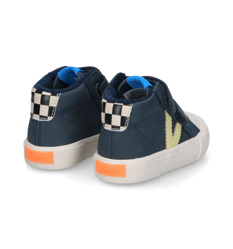 Victoria Blauwe Velcroschoenen in kunstleer (315545)