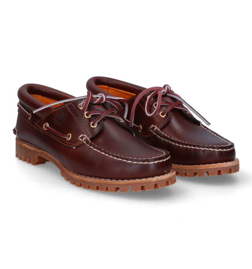 Timberland Heritage Noreen 3 Eye Chaussures bateau en Cognac en cuir (303668)