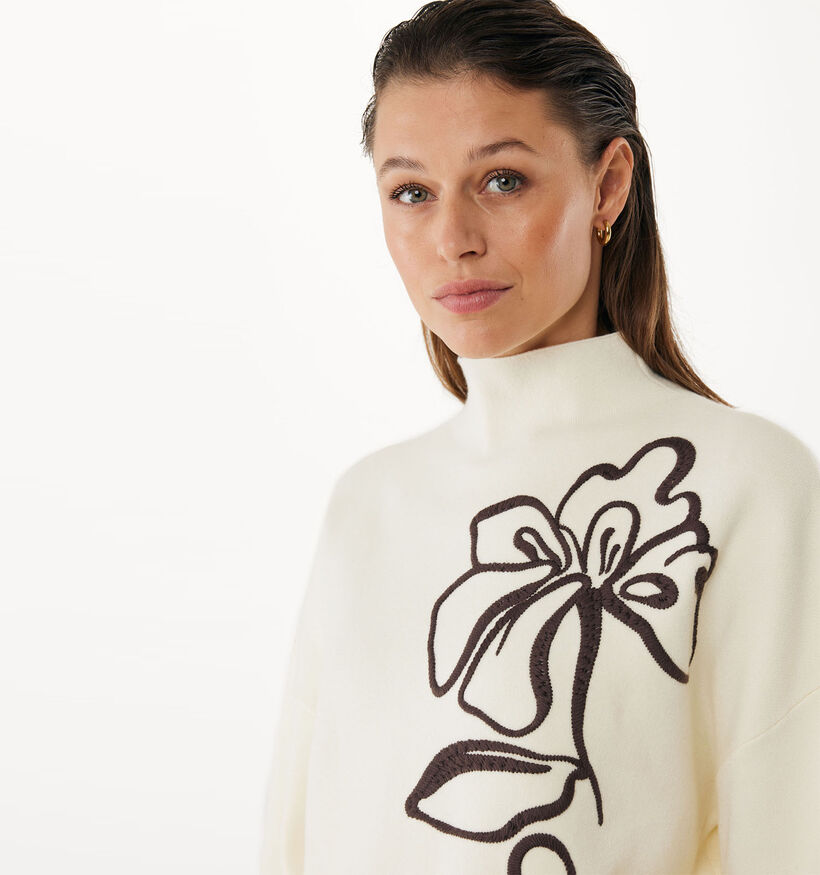 Mexx Flower jacquard Pull en Beige Mexx Flower jacquard Pull en Beige pour femmes (362301)