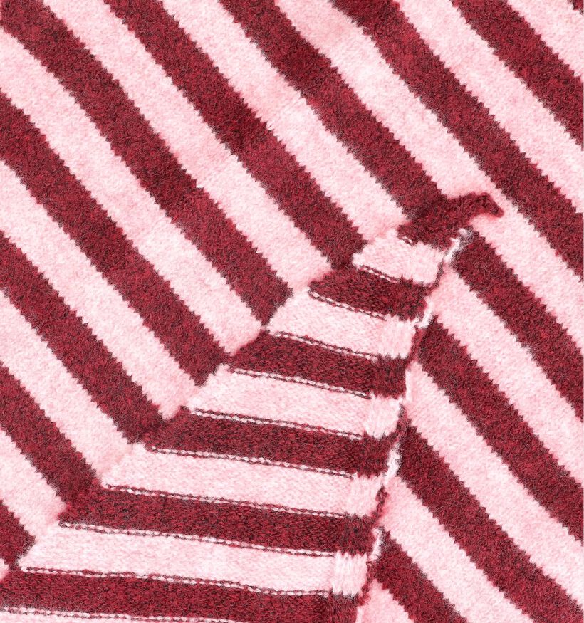Laurent David Bordeaux/Roze Gestreepte Sjaal voor dames (382922)