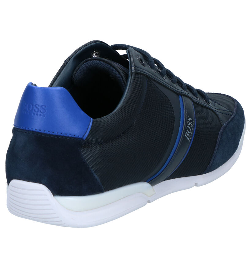 Hugo Boss Saturn Low Blauwe Veterschoenen in kunstleer (264771)