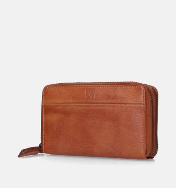 Label M Petite maroquinerie Cognac