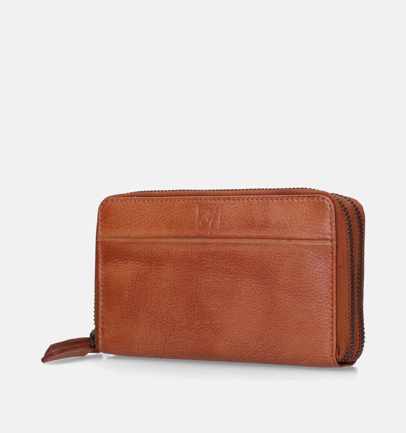 Label M Porte-monnaie zippé en Cognac pour femmes (358853)