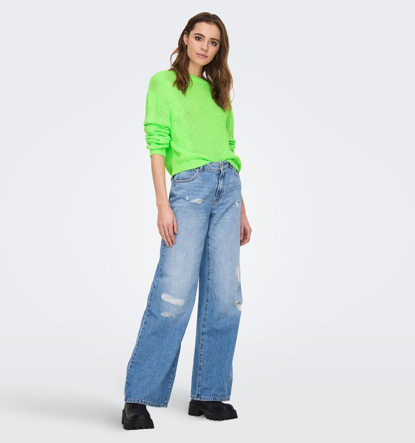 JDY Silje Fluo Groene Gebreide Trui (327122)