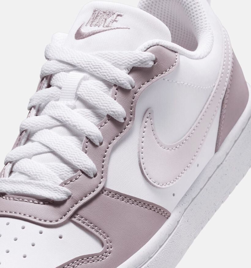 Nike Court Borough Low Witte/Lichtpaarse Sneakers voor meisjes (376154)