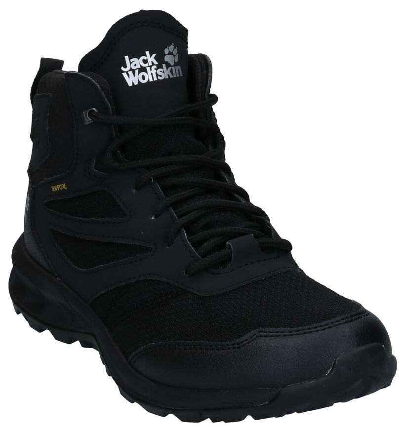 Jack Wolfskin Woodland Chaussures de randonnée en Noir en simili cuir (288114)